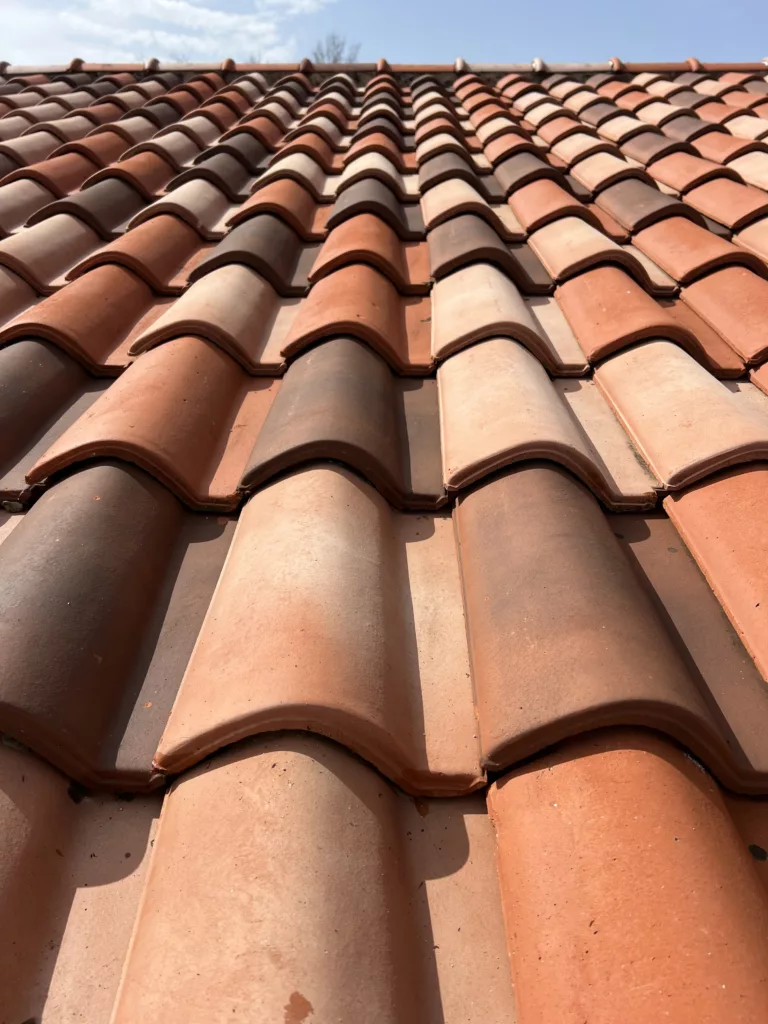 Nettoyage et traitement résine hydrofuge coloré d’une toiture à Villemur-sur-Tarn